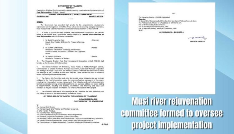 Musi river rejuvenation committee formed in Telangana